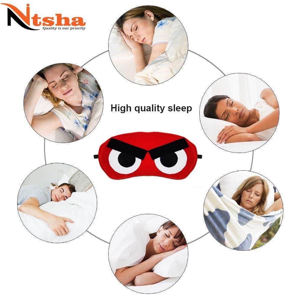 Nitsha Nitsha Velvet Blind Sleeping Cartoon Character Eye mask shade for Men Women Girls Boys Kids - Black and Red Model No.18