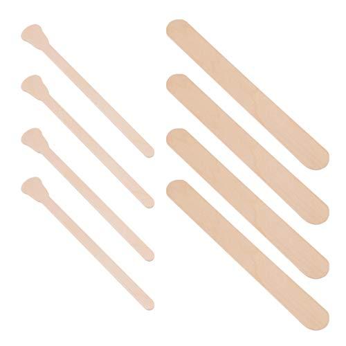 Artibetter ARTIBETTER 200pcs Wood Wax Sticks Facial Body Waxing Applicator Stick Round Square Hair Removal Spatula Sticks for Women Men