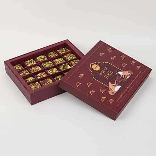 VEDIKO ORIGINS Vediko Origins Anjeer Barfi | Luxury Indian Delicacy enriched with A2 Gir Cow Ghee, Dry Fruits, Honey & Dates | 400gm (20 Pieces)
