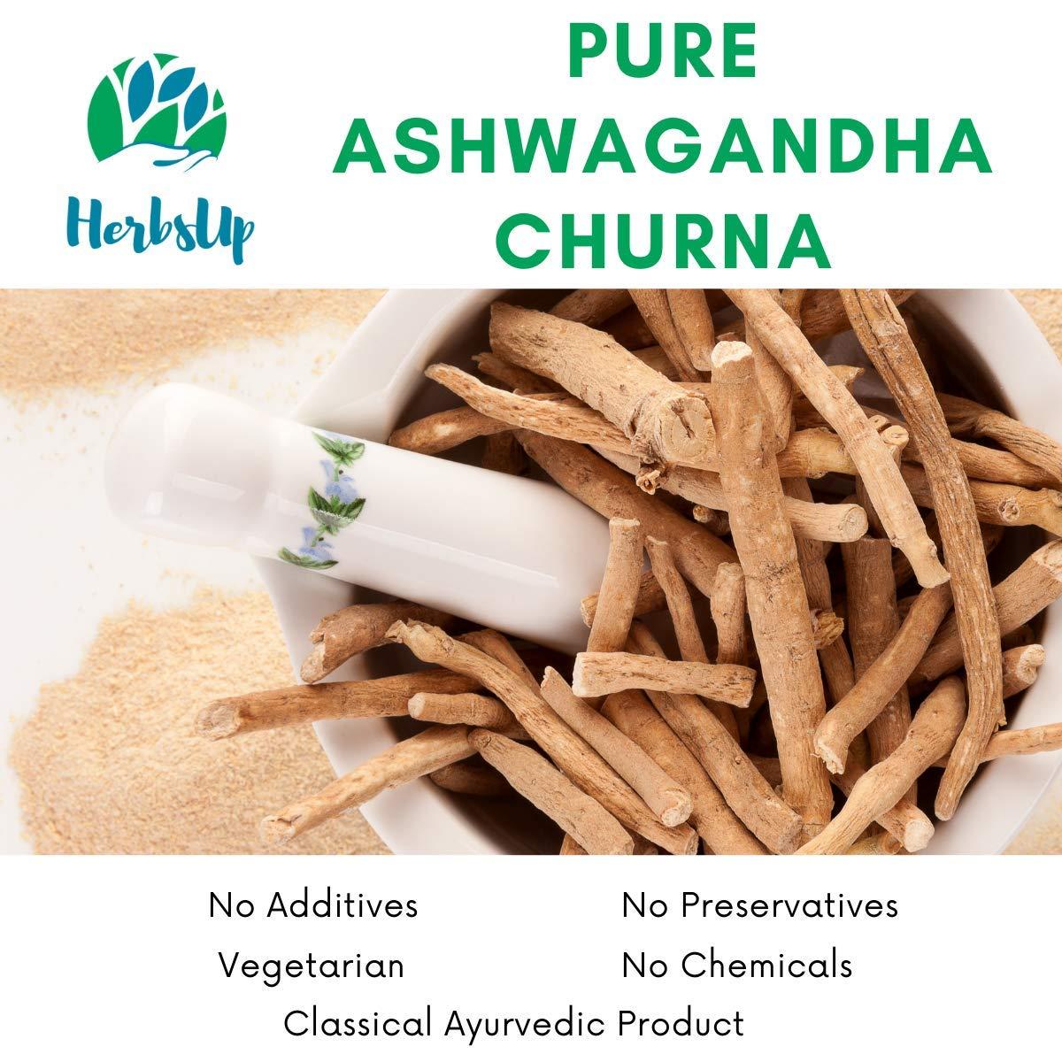 HerbsUp HerbsUp Ashwagandha Churna(3 X 50 Grams Powder) - Pure without any additives | Made in GMP Certified Facilities | Classical Ayurvedic Product