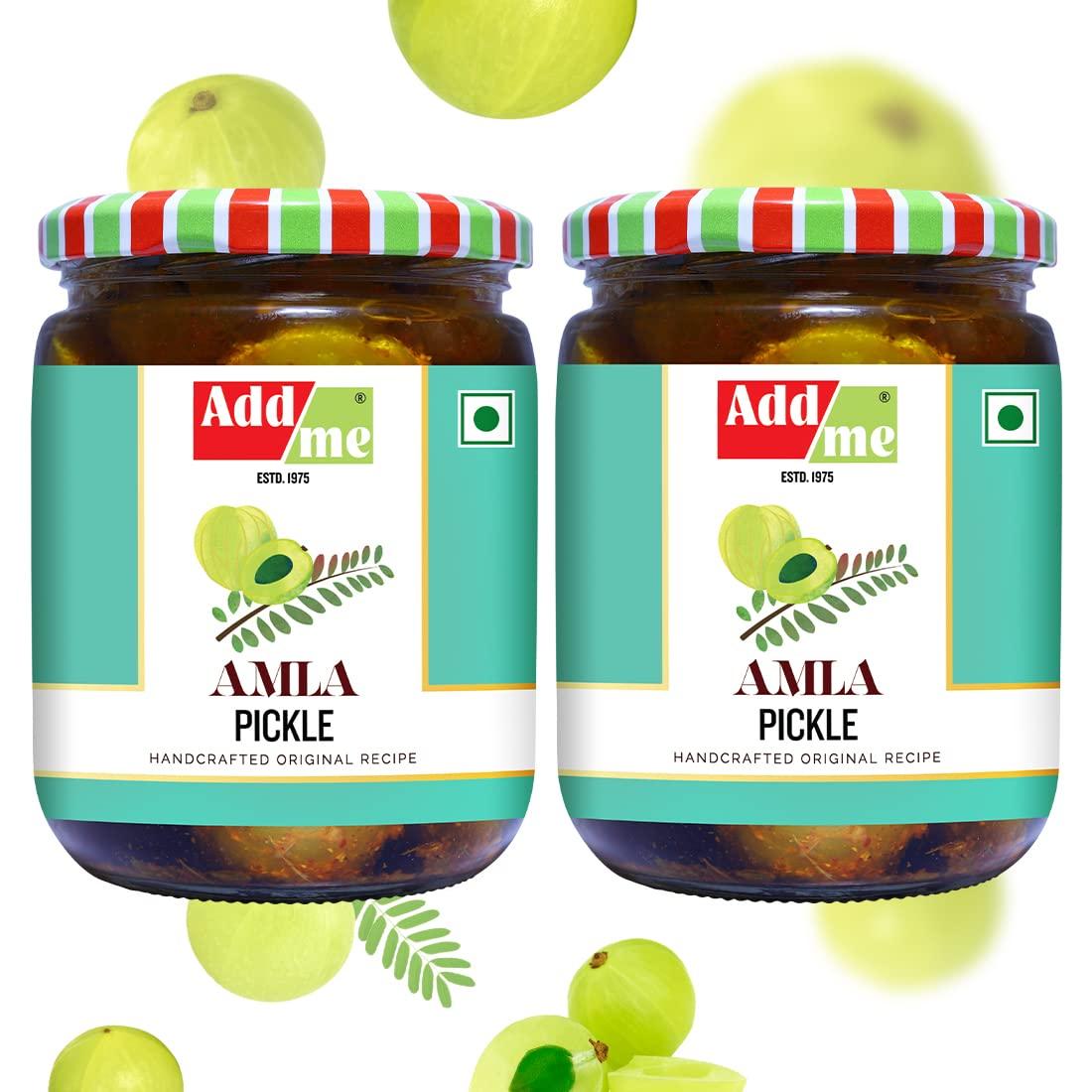 Add me Add me Home Made Amla Pickle Seedless 1Kg Amla ka Achar 500gm + 500gm Glass Jar