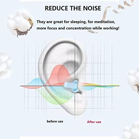 James JAMES soft Ear Plugs for Sleeping, Noise Cancelling Sound Blocking Earplugs Noise Reduction for Swimming Airplanes Musicians Concerts Silicone (Pack of 2) (Orange)