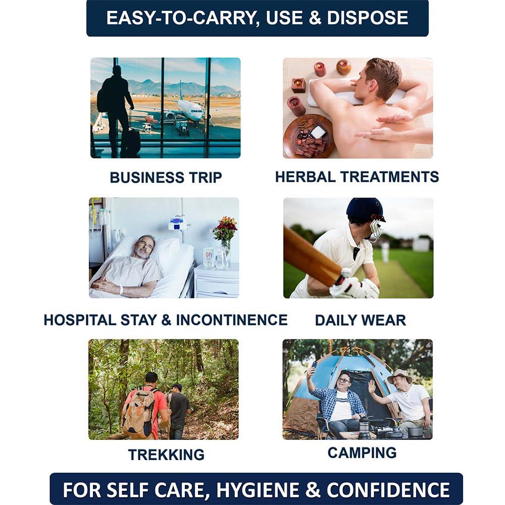 PROWEE Disposable Underwear Brief for Men for Regular Use, Travel, Trekking, Camping, Spa, Herbal Treatments, Hospital Stay & Incontinence. Cotton Like comfort with body hugging (L, 10)