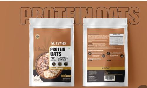 NUTS\'MOR NUTS\'MOR Cocoa & Almonds Protein Oats Oats, Almonds, Seeds,Cocoa | High Protein & Fibre | No Processed Sugar & Preservatives | Vegan | Healthy Snack & Breakfast Cereal