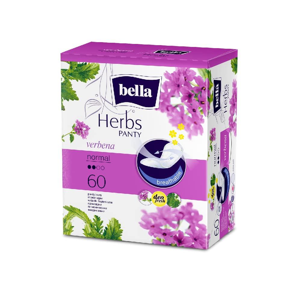 Bella Bella Ultra Drai Sanitary Napkins Extra Large 26 Pcs & Herbs Panty Liners, (Verbena Medium)(Pack Of 60)