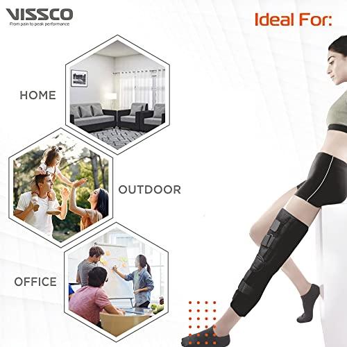 Vissco Vissco Knee Stabler - Long 19" Brace (Firm Support) Knee Support for Osteoarthritis of knee joint, Pain Relief, Knee Stabilizer, Joint Injury, Knee Immobilizer - Small (Black)