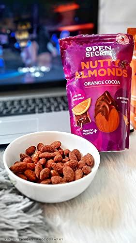 Open Secret Open Secret Nuts Combo |Pack of 4(135g each)|Caramel & Orange Cocoa Almonds| Cream & Onion Cashew|Tandoori Masala Mix|Roasted Dry Fruits|Immunity Booster|Gift hamper for Family/Friends/Kids