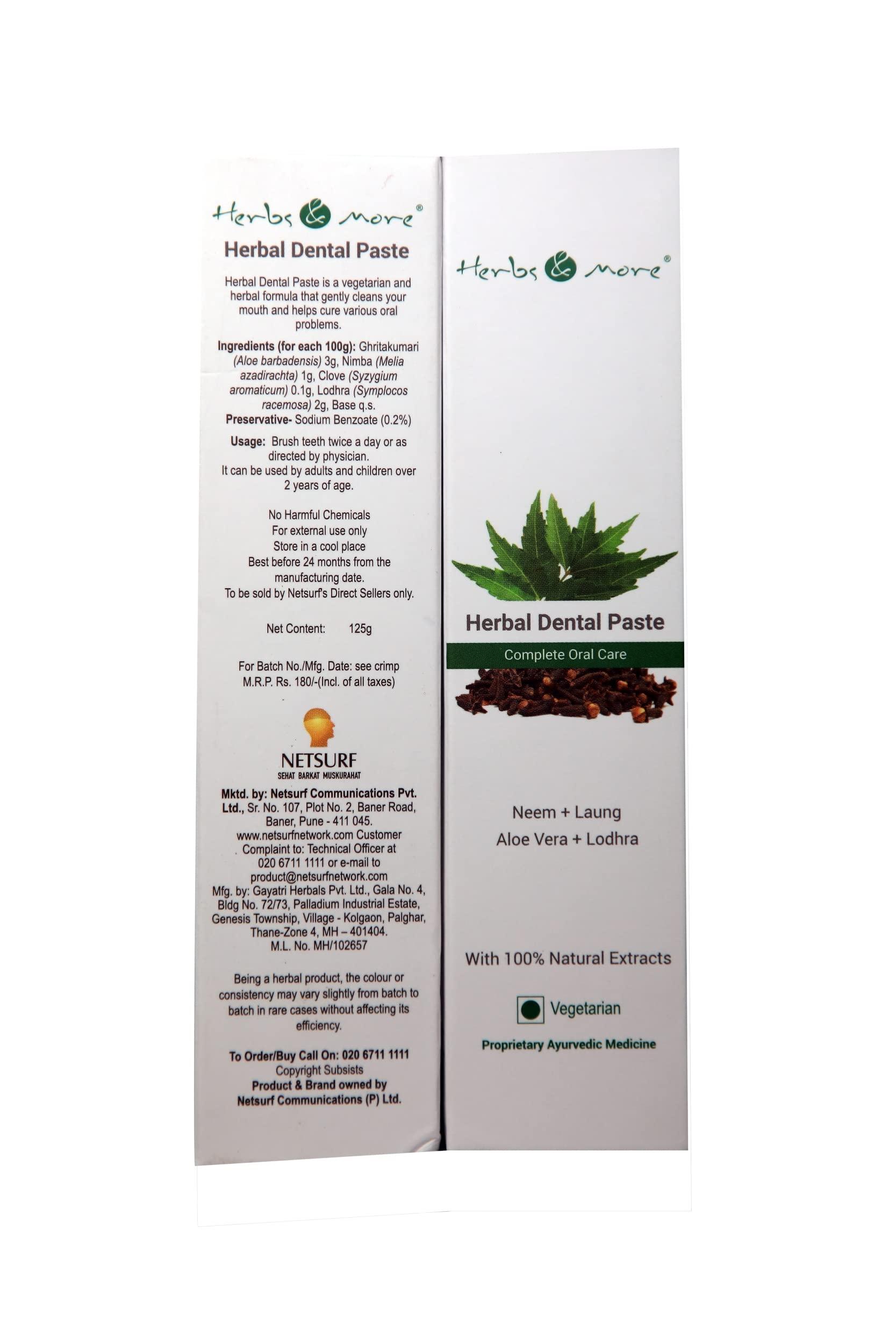 Netsurf Herbs & More Herbal Dental Paste 125g (Pack Of 3)