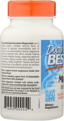 Doctor's BEST Doctor'S Best High Absorption Chelated Magnesium - 100 Mg, 120 Tablets