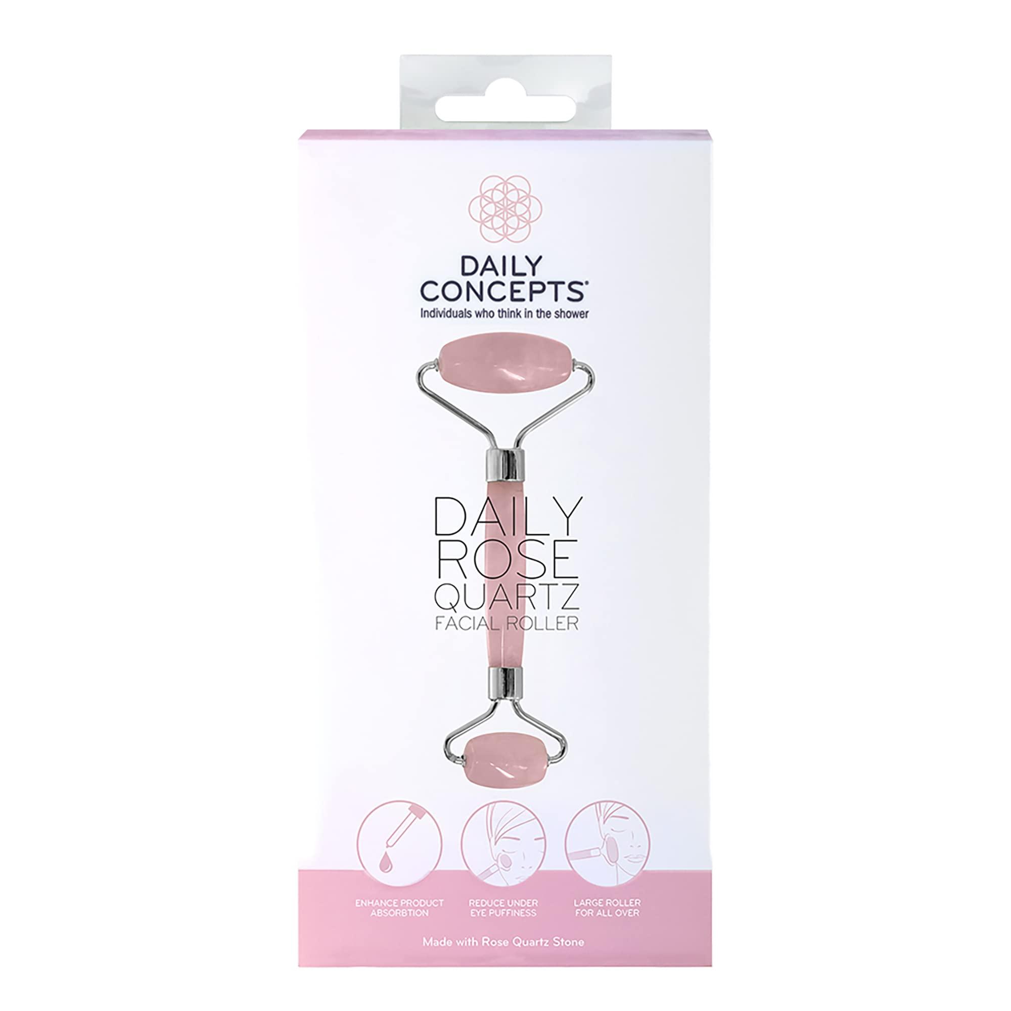 DAILY CONCEPTS Daily Concepts Daily Rose Quartz Face Neck Facial Massage Jade Roller for Anti Aging, Anti Wrinkle