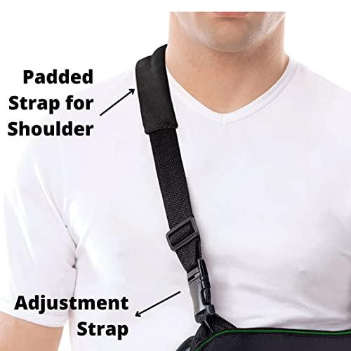 CHEVALIER CHEVALIER Arm Sling Pouch Belt, Arm Brace Immobilizer with Elbow Support for Left/Right Hand Fracture, Sprain, Dislocation, and Pain Relief (XL, Black)