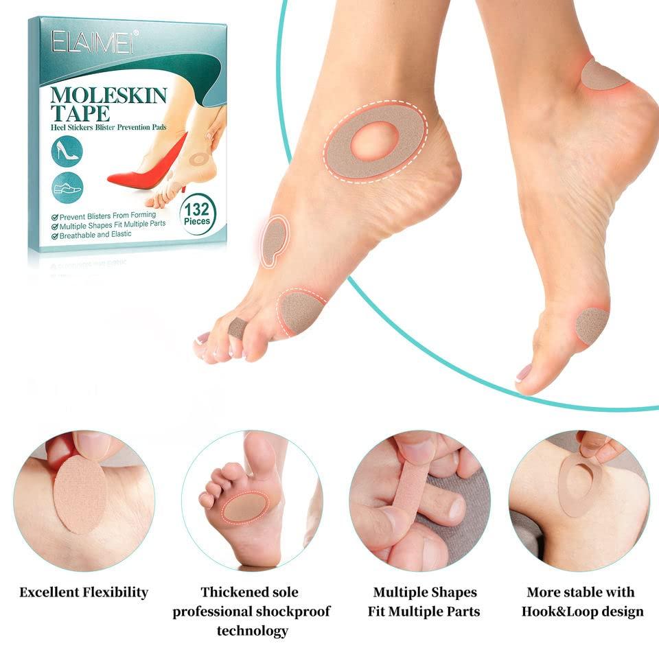 BOXANIA Boxania® 132 pcs Heel Protectors Blister Prevention Tape Heel Stickers with Core, Upgraded Waterproof Self-Adhesive Heel Tape, Foot Care Prevent Blister Shoes