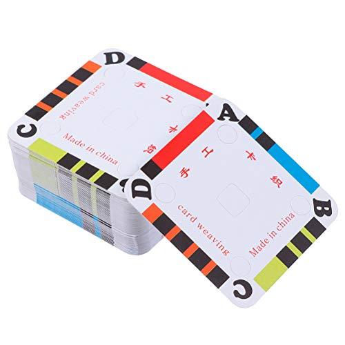 HEALLILY 200Pcs DIY Weaving Cards Paper Loom Cards Tablet Loom Weaving Supplies