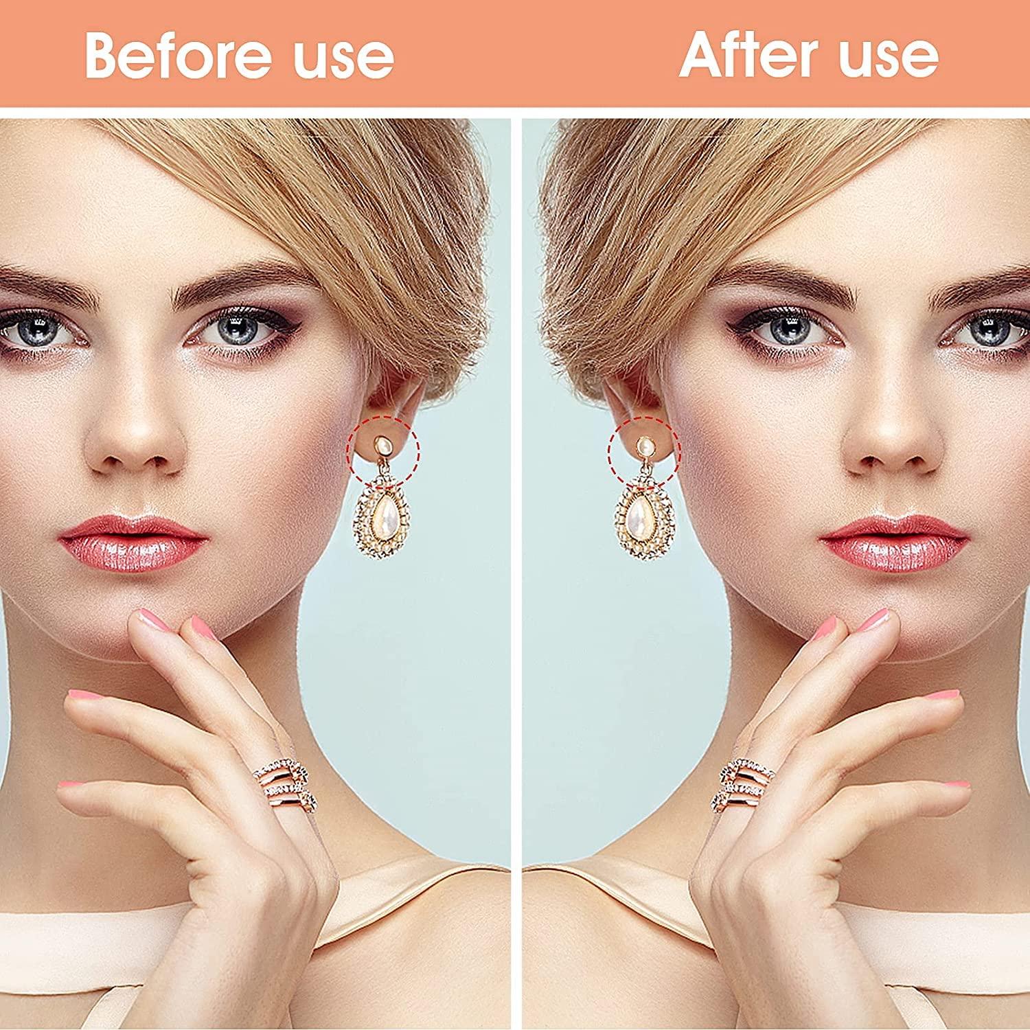 RANUR RANUR Waterproof Invisible Ear Lobe Support Patches, Ear Lobe Patches Makes Earings More Comfortable, Increase Earings Beauty, Medical Ear Patches (300)