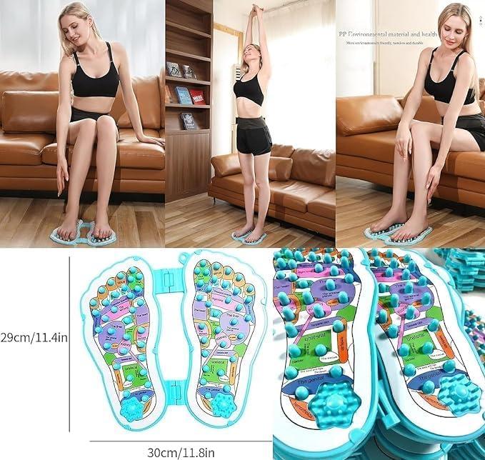 Gyanadh Gyanadh Acupressure Massager Foot Pad Mat Relaxation Reflexology Fatigue Pain Relieve Folding Spa Pressure Points Men Women Health Care Tool Leg Therapy [29x32x3 CM]