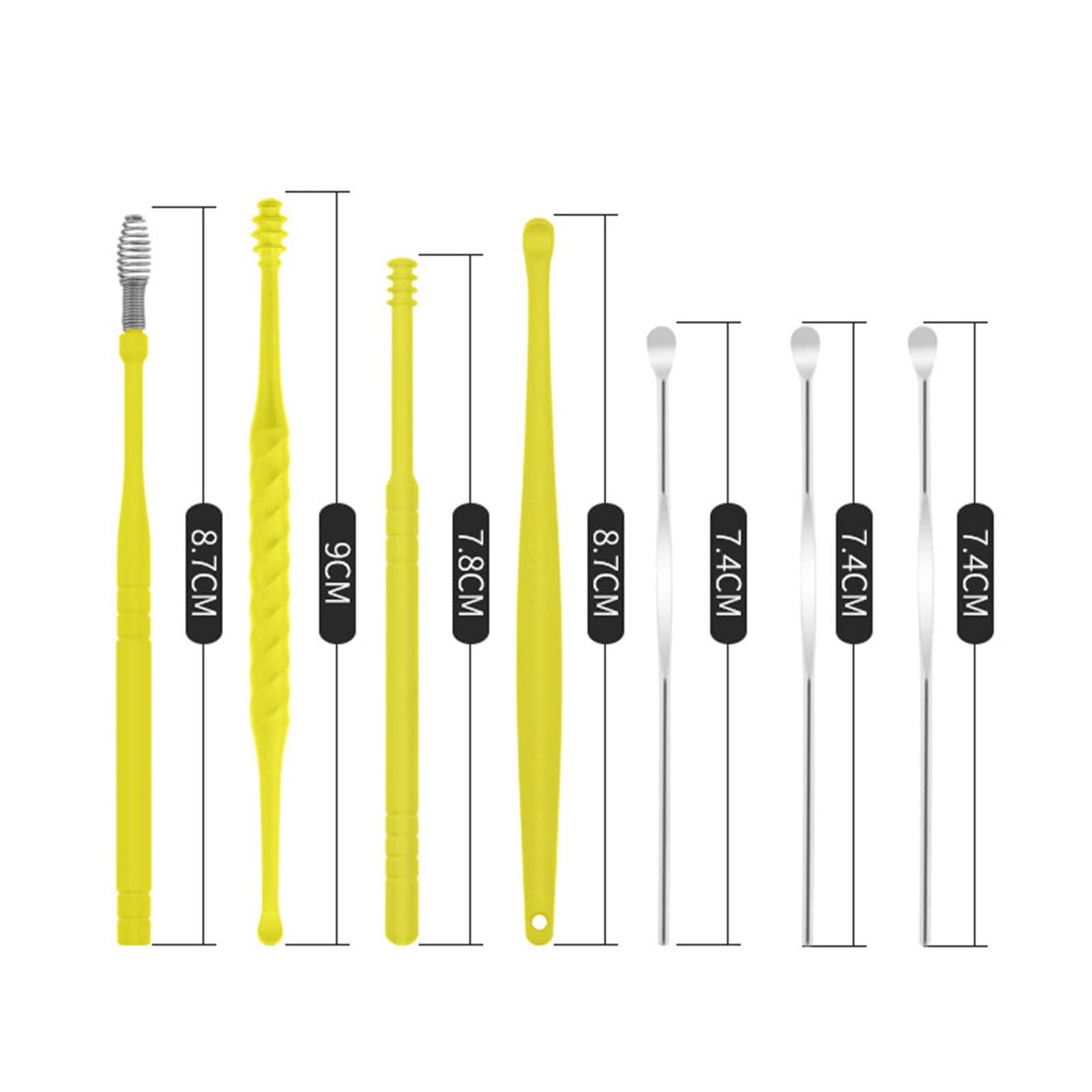 POOWE Ear Wax Removal Tools with Light & Storage Case Portable Ear Spoon Earpick Cleaning Kit for Kids & Adults Ear Care Set(Black)-POOWE