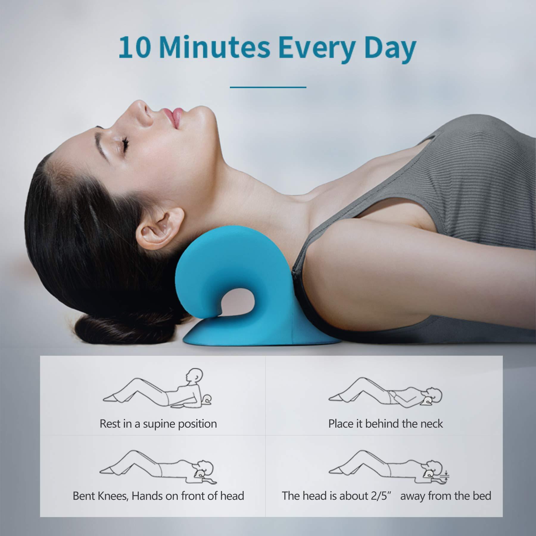 RESTCLOUD RESTCLOUD Small Neck and Shoulder Relaxer, Cervical Traction Device for TMJ Pain Relief and Cervical Spine Alignment, Chiropractic Pillow Neck Stretcher