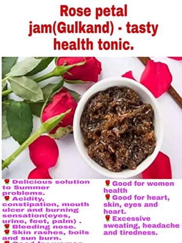 GHOTARAM GHOTARAM 100% Natural Gulkand Prepared Using Pushkar Rose (400 Gm) Rose Petal Jam/Gulkand/Rose Jam/Low Sugar/Pitta Pacifier/Internal Body Coolant-300g(150g*2Pac)