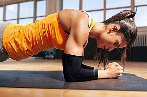 Dr. Arthritis Dr. Arthritis Copper Infused Elbow Compression Sleeve + Doctor Written Handbook (Single) (Black, L)