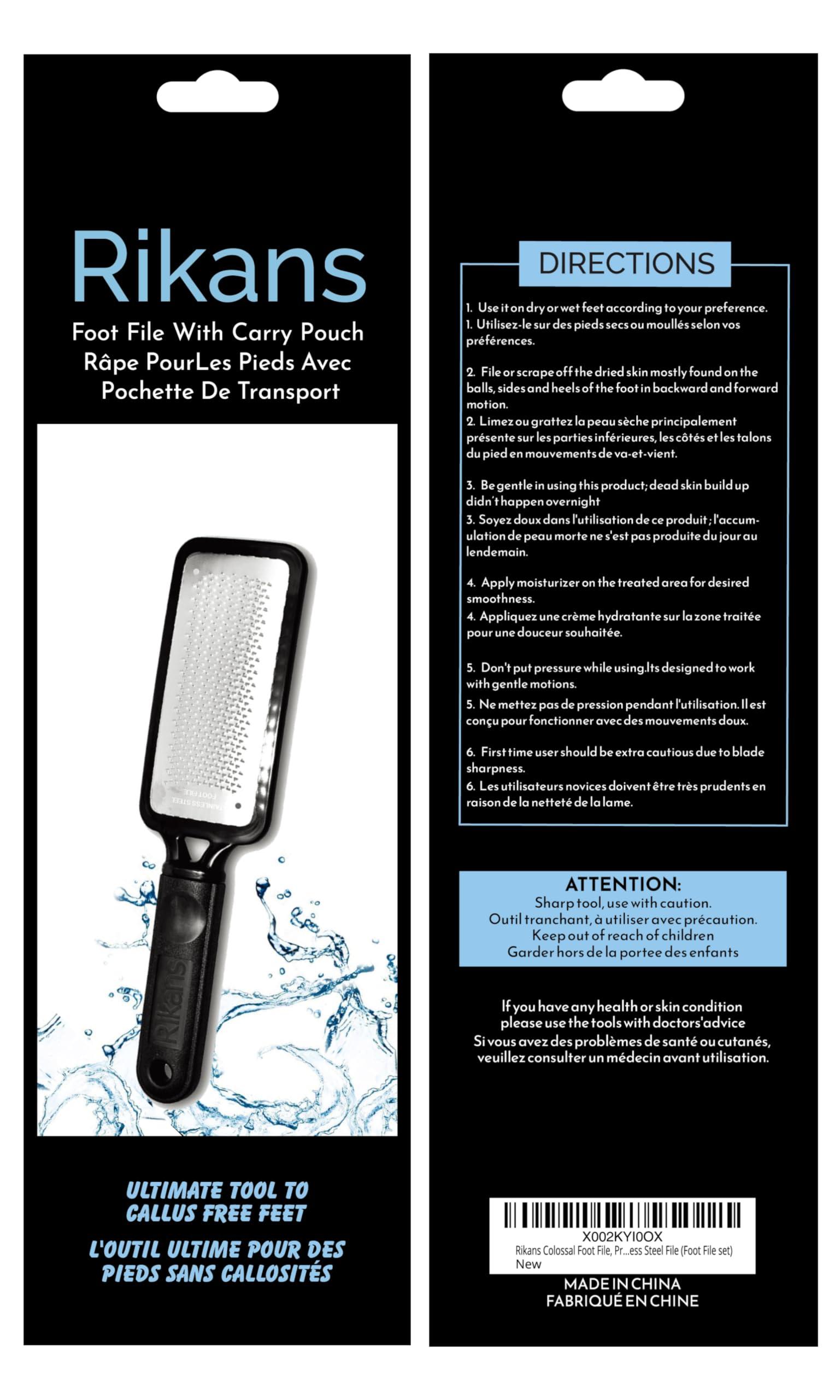 Rikans Rikans Colossal Foot File, Professional Foot Rasp Callus Remover, Foot Care Pedicure Tool to Remove Hard Skin,Can Be Used on Wet or Dry Skin, Surgical Grade Stainless Steel File (Foot File set)