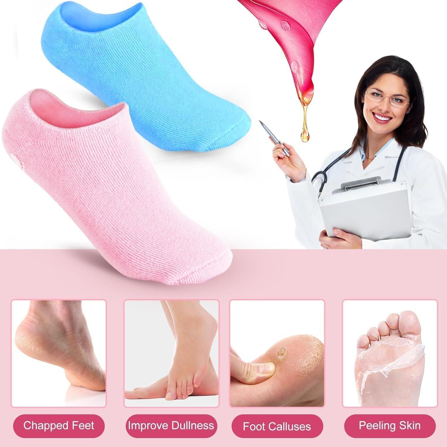 SHREE VALLV SHREE VALLAV Crack Cotton Foot Protector Moisturizing Socks with Spa Gel Heel Pain Relief Silicone Gel Pad Heel Protector Socks with Spa Botanical for Men and Women Cotton Socks