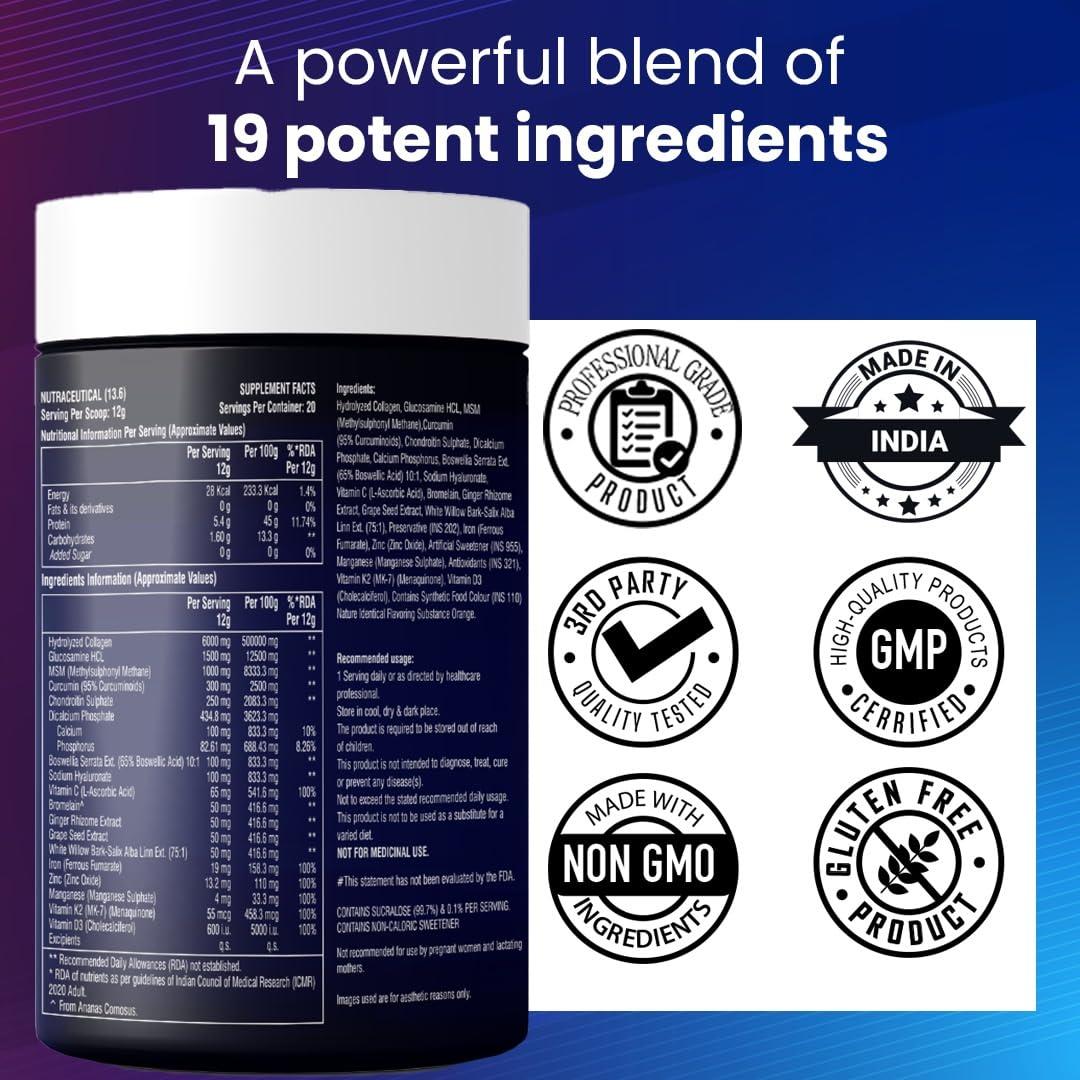 Nutrisage Nutrisage Spine & Disc Health Powder I 20-in-1 powerful ingredients I Back Pain and Neck Pain Support for Disc Bulge, Herniated, Slip Disc and Degenerative Discs,250 gm