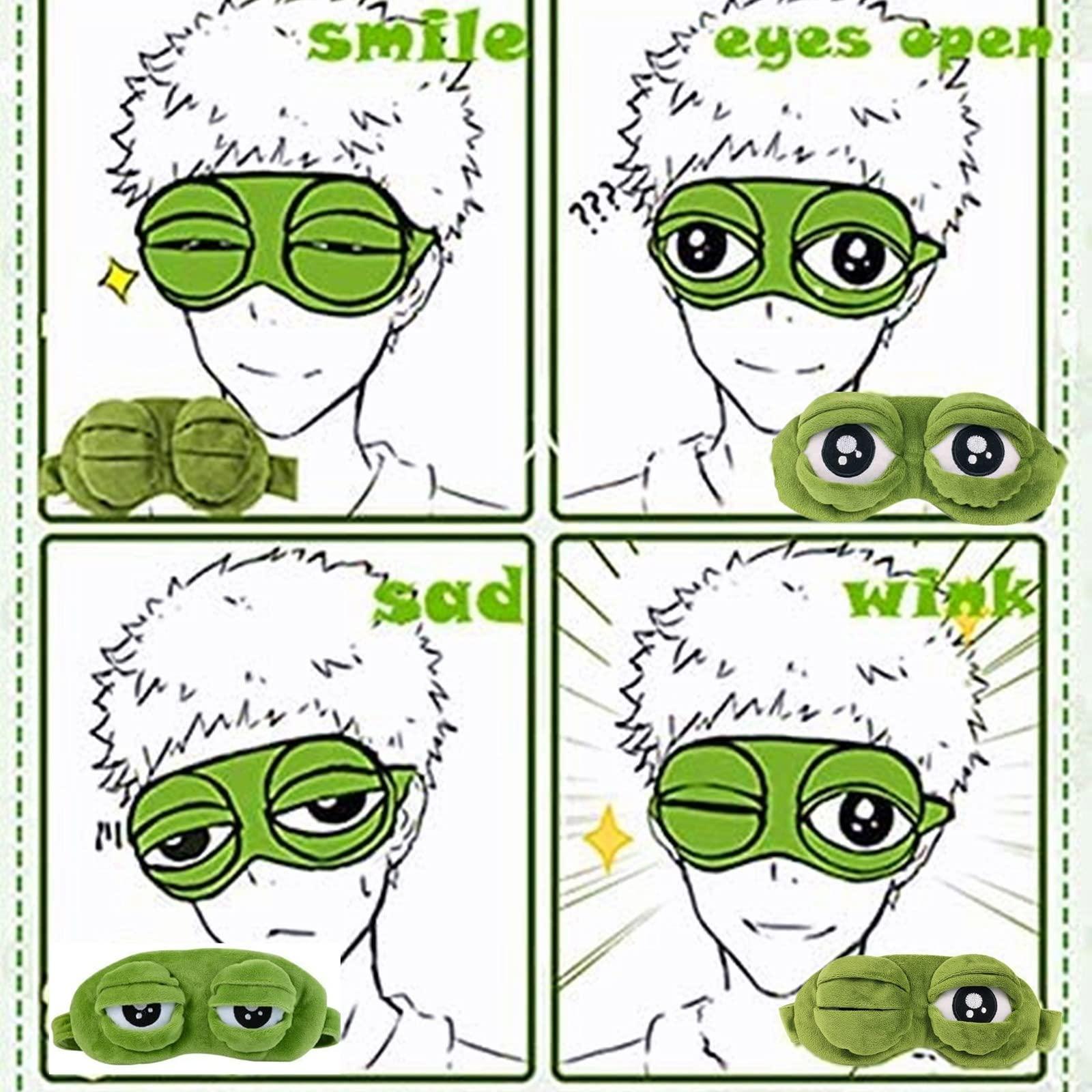 bumsufon Sleep Masks for Women,Cute Frog Funny Eye Masks for Adults Kids Funny Blindfold with Eyes Open Sleep Mask Sleep Mask for Sleeping