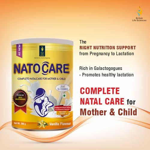BRITISH LIFE SCIENCES PVT LTD ; Nutrition For A He BRITISH LIFE SCIENCES - Nutrition For A Healthy Beginning Natocare - Lactation Supplement Powder For Breastfeeding Mothers - Shatavari & Fenugreek Extract To Increase Milk Supply, 200G (Vanilla)