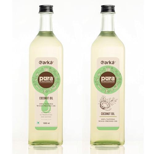 Pura woodpressed oils Pura Wood Pressed Natural Coconut Oil for Cooking,Ideal for Frying, Baking, and Sauteing |100% Natural, High Smoke Point, and Cholesterol-Free l1 Liter