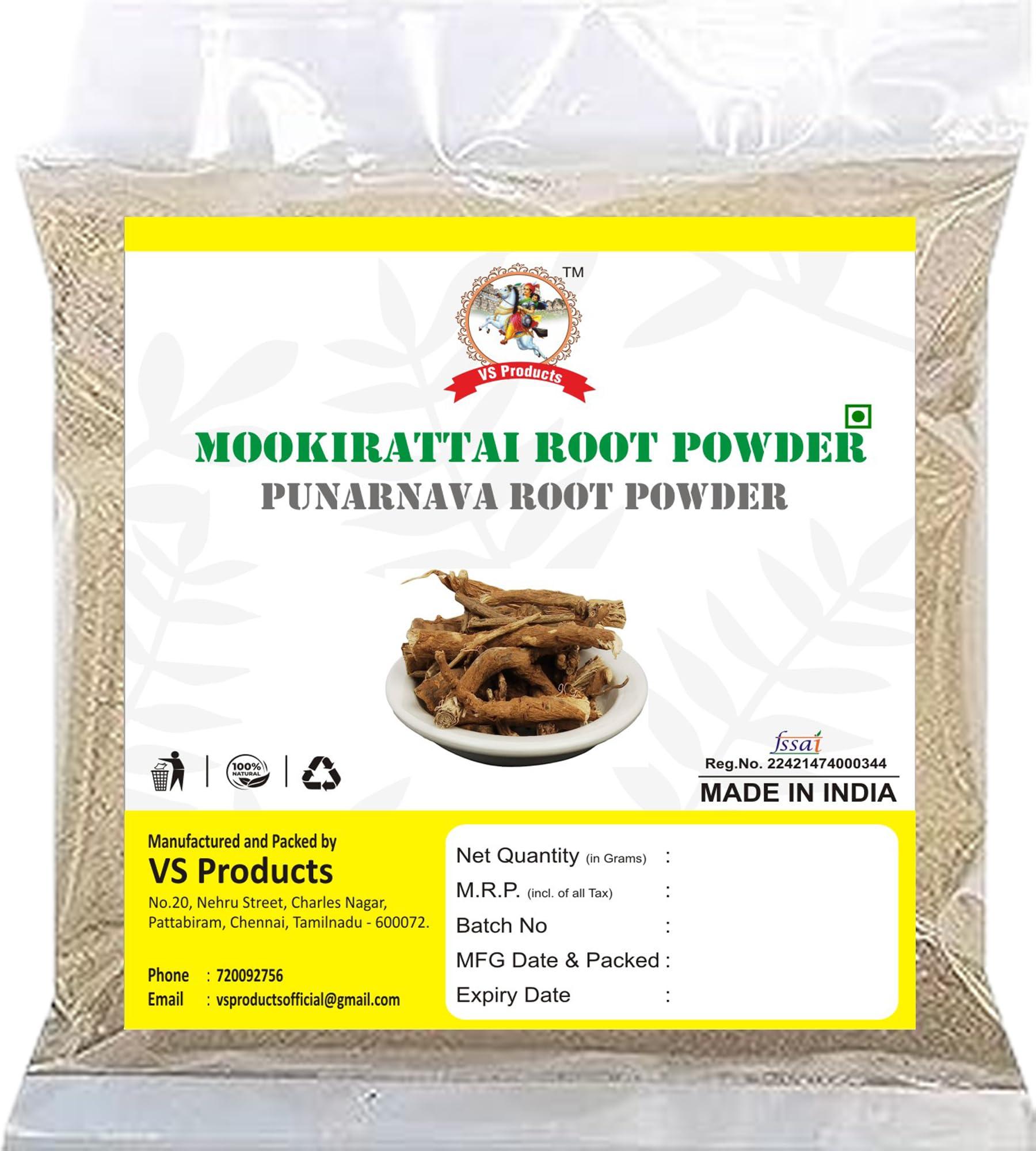 VS Products VS Products Mukirattai Root Powder, 50g, Punarnava Root Powder, Atikamamidi, Boerhavia diffusa, Sathi Jadd, Saranai Ver Root Powder, (pack of 1 x 50g)