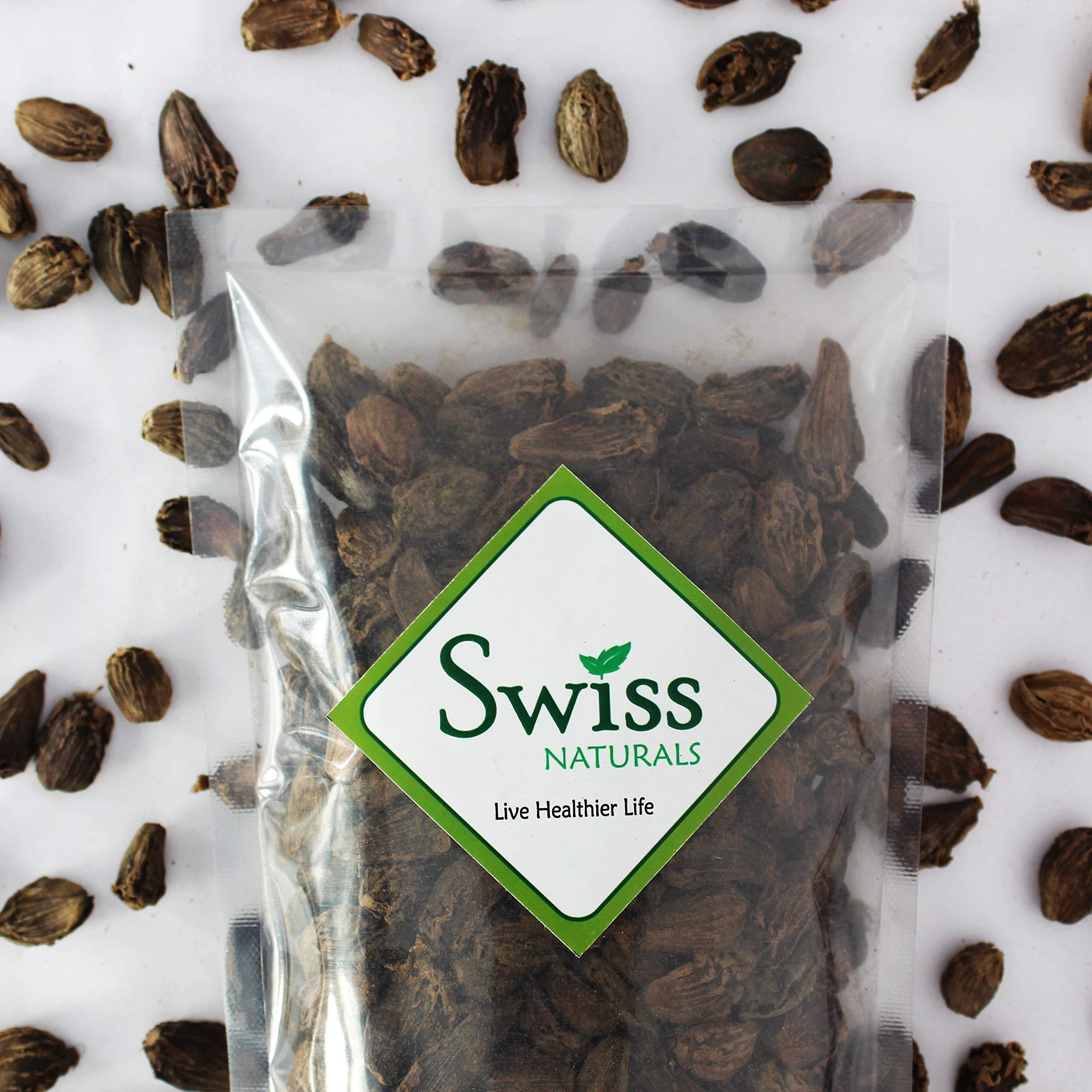 Swiss Naturals Swiss Naturals Black Cardamom | Kali Elaichi | Badi ilayachi Whole | Big Cardomon Whole, 400gm