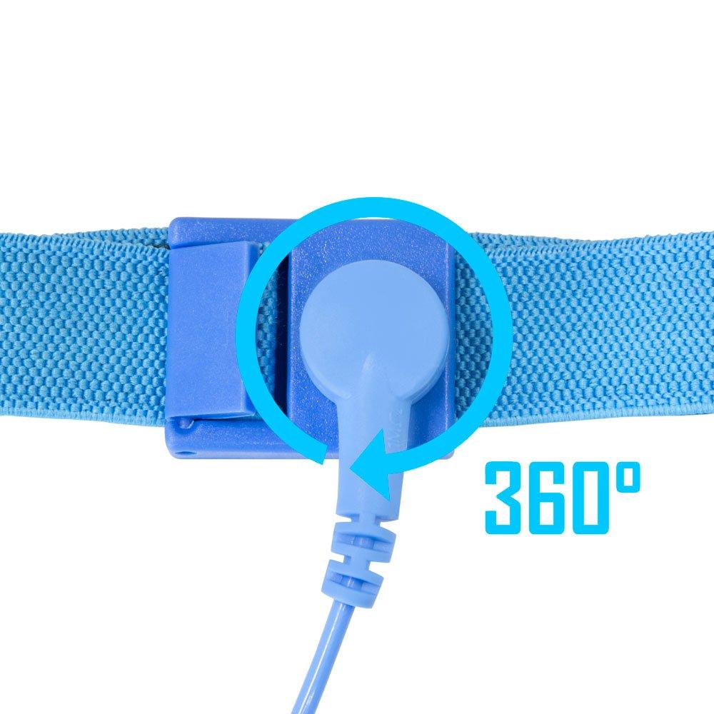 Kingwin Kingwin Anti Static Wrist Strap 5 Pack Blue, Adjustable ESD Wrist Band Fits Your Wrist Comfortably. Grounding Bracelet to Protect Your PC Computer or Electronics from Static Electricity