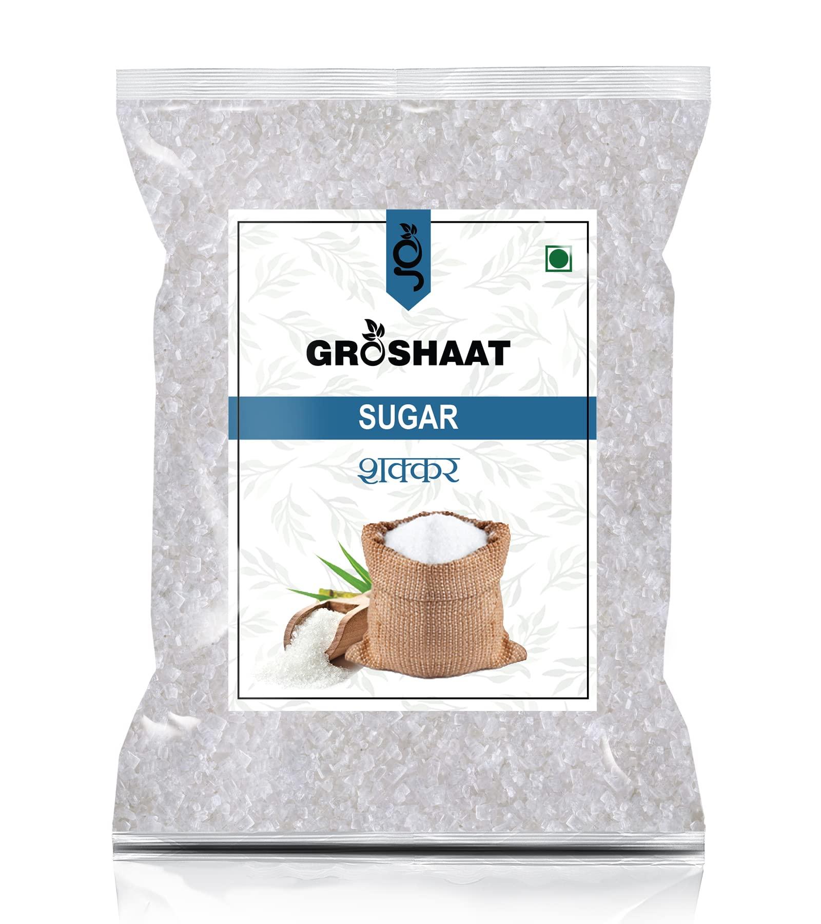 Groshaat Groshaat White Sugar (Chini/Shakkar) - 1Kg (Pack of 1) Natural & Refined Cane Sugar Rich in Minerals
