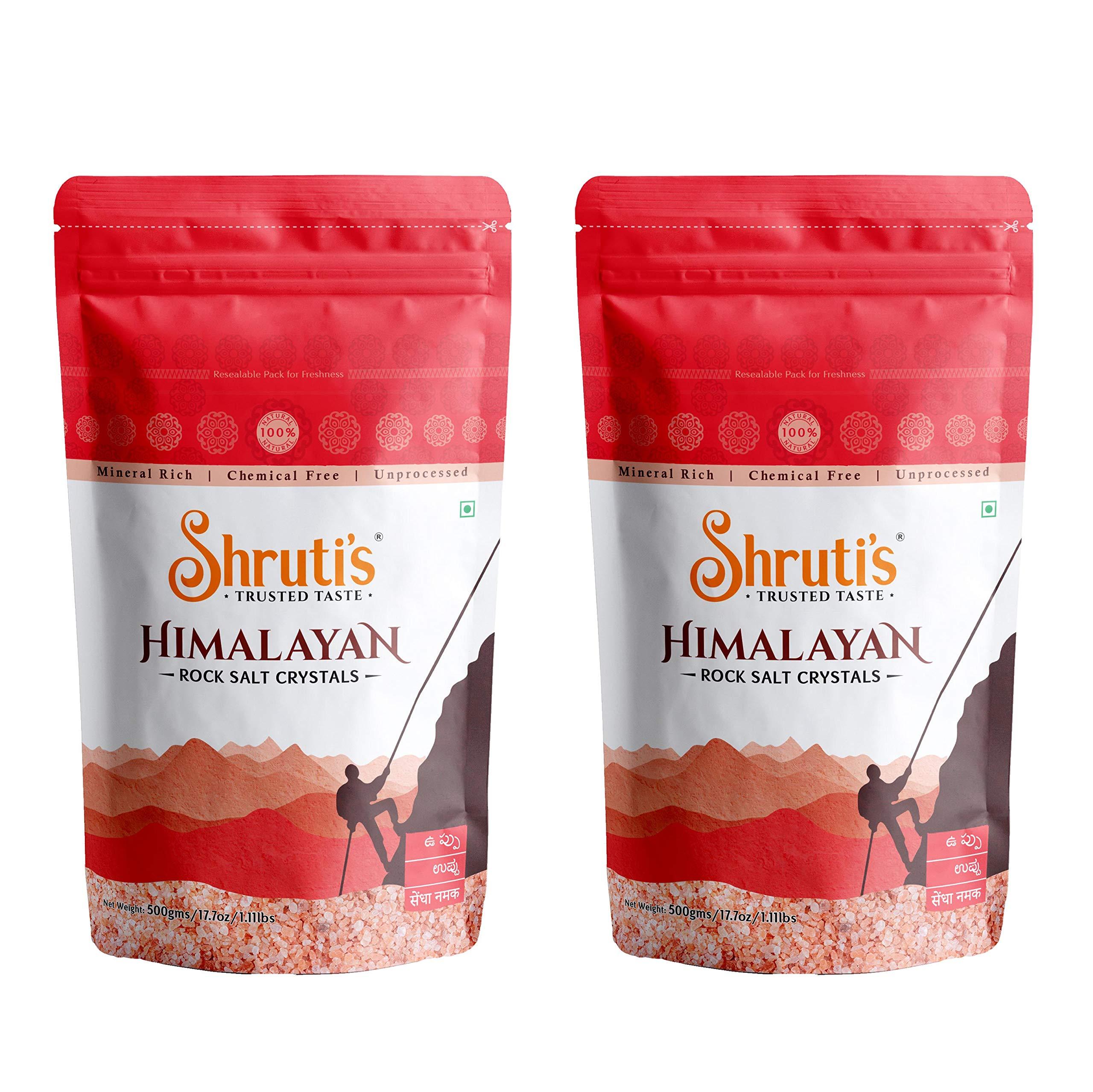 SHRUTI'S Himalayan Pink Salt Crystal 500 Gm Packs (Pack of 2)