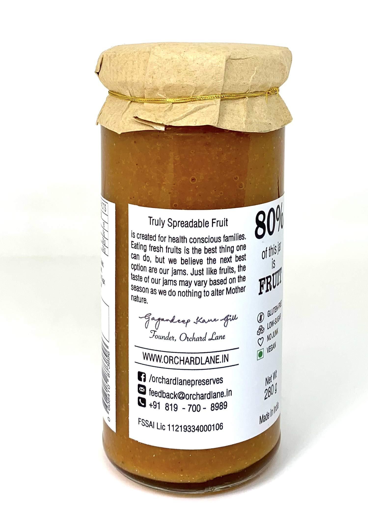 Orchard Lane Orchard Lane Combo Pack Low Sugar Strawberry Jam & Banana Date Vanilla Jam No Preservatives, Colours, 80% Fruit Content Low Calorie Jams, 280 Gm Each