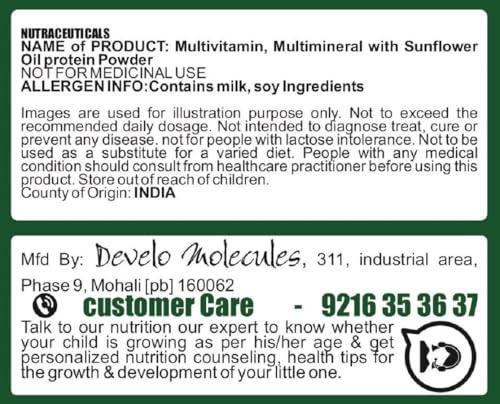 DEVELO Develo Whey Protein Powder for Little Kids, 2-12 years, Adolescent Children & Teenager Boys & Girls - 500g kesar Badam Flavour