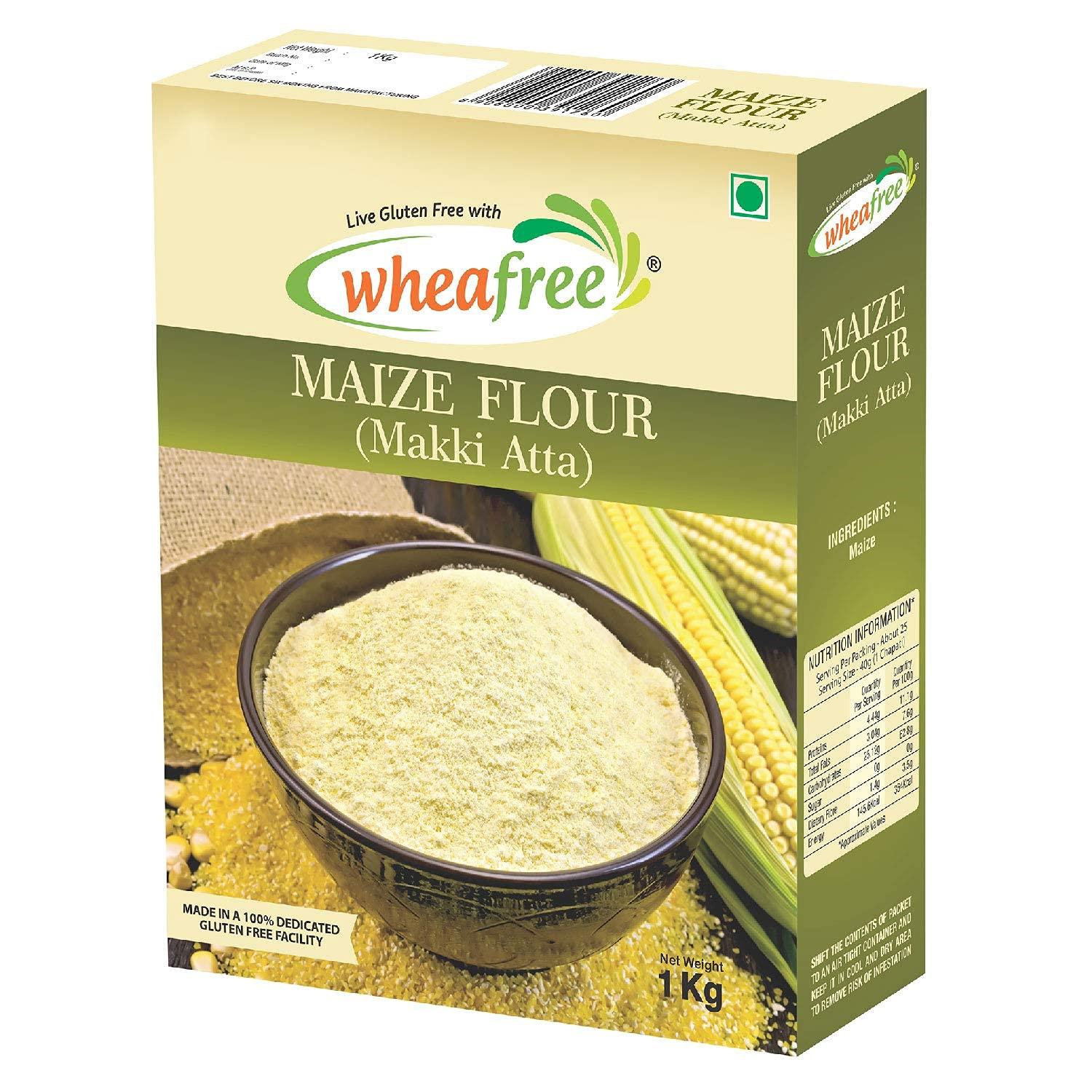 wheafree Wheafree Gluten Free Makki Atta (1Kg), Gluten Free Multigrain Flour (1Kg), Gluten Free Besan (1Kg), Gluten Free Maida Replacer (500g) and Gluten Free Missi Roti Atta (1Kg) | Gluten Free Flours Combo P