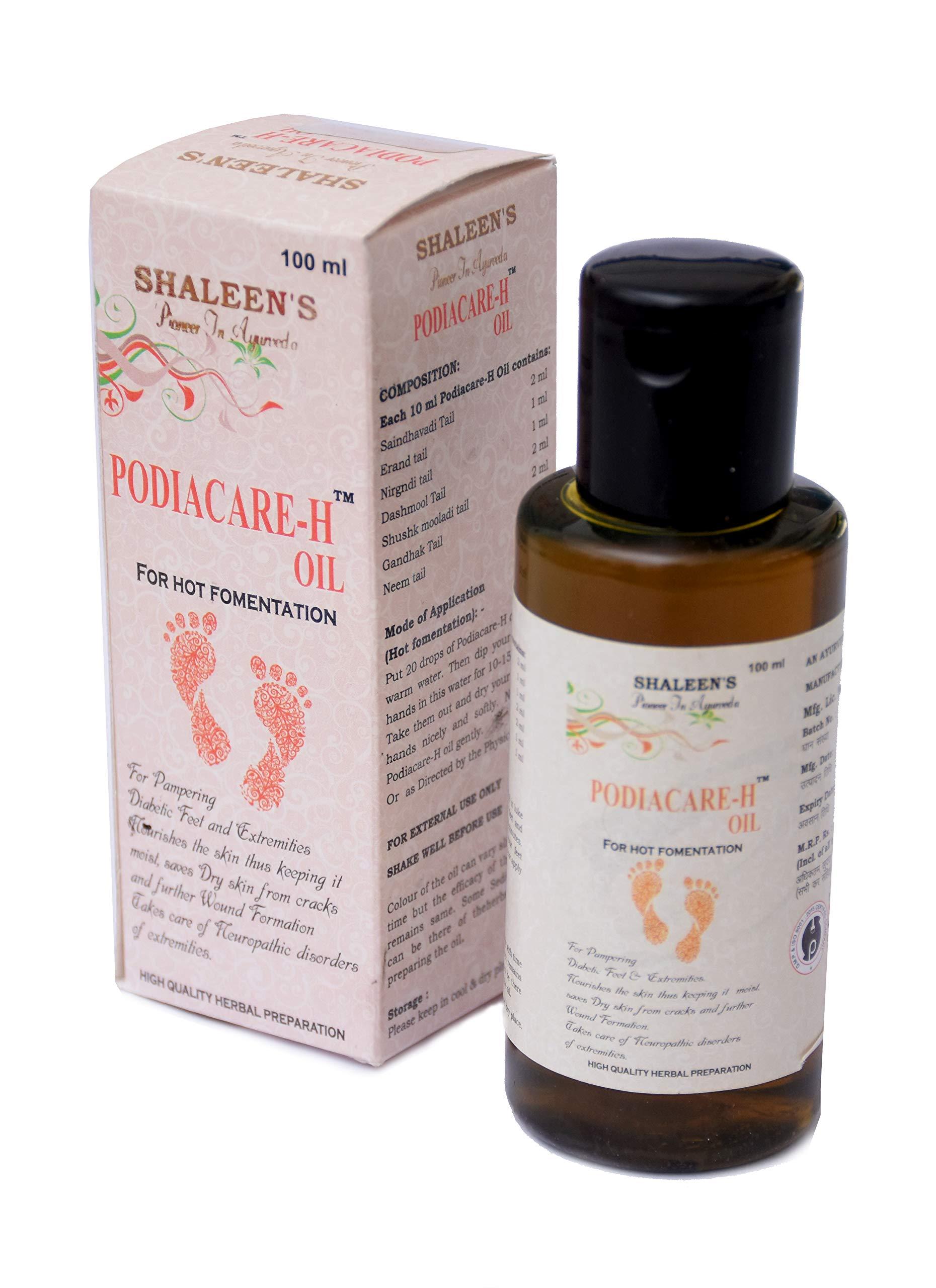 SHALEEN PHARMACEUTICALS Podiacare-H Oil - Foot Care Oil for Hot Fomentation | Useful for Healing Minor Cuts, Dryness of the Feet & Tones Up the Nerves | Heals the minor injuries of the Foot
