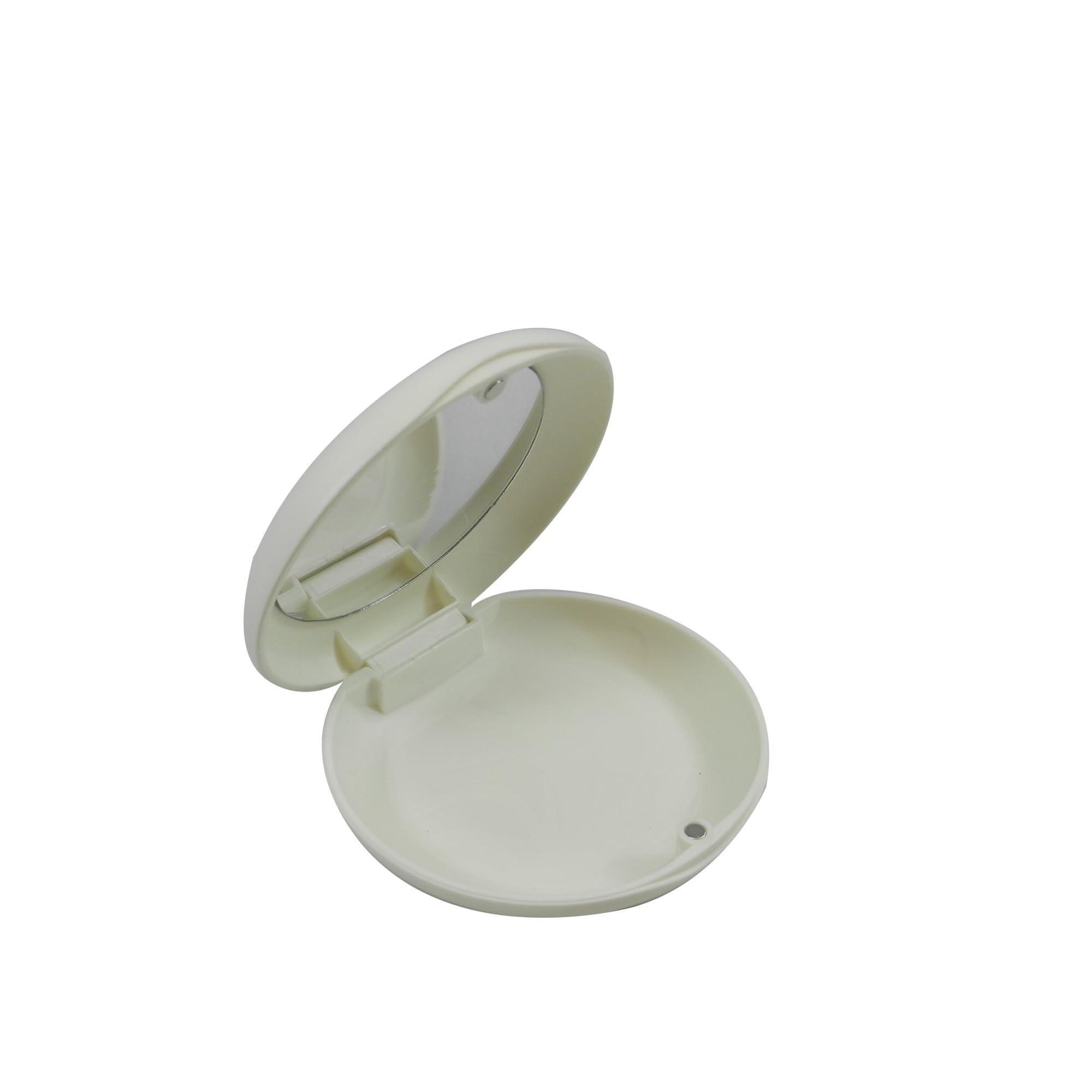 Dentosmile Dentosmile Aligner Case with Mirror - Compatible with Invisalign, Smile Direct, and Other Aligners, Retainers, and Mouth Guards in Off White Color (1)