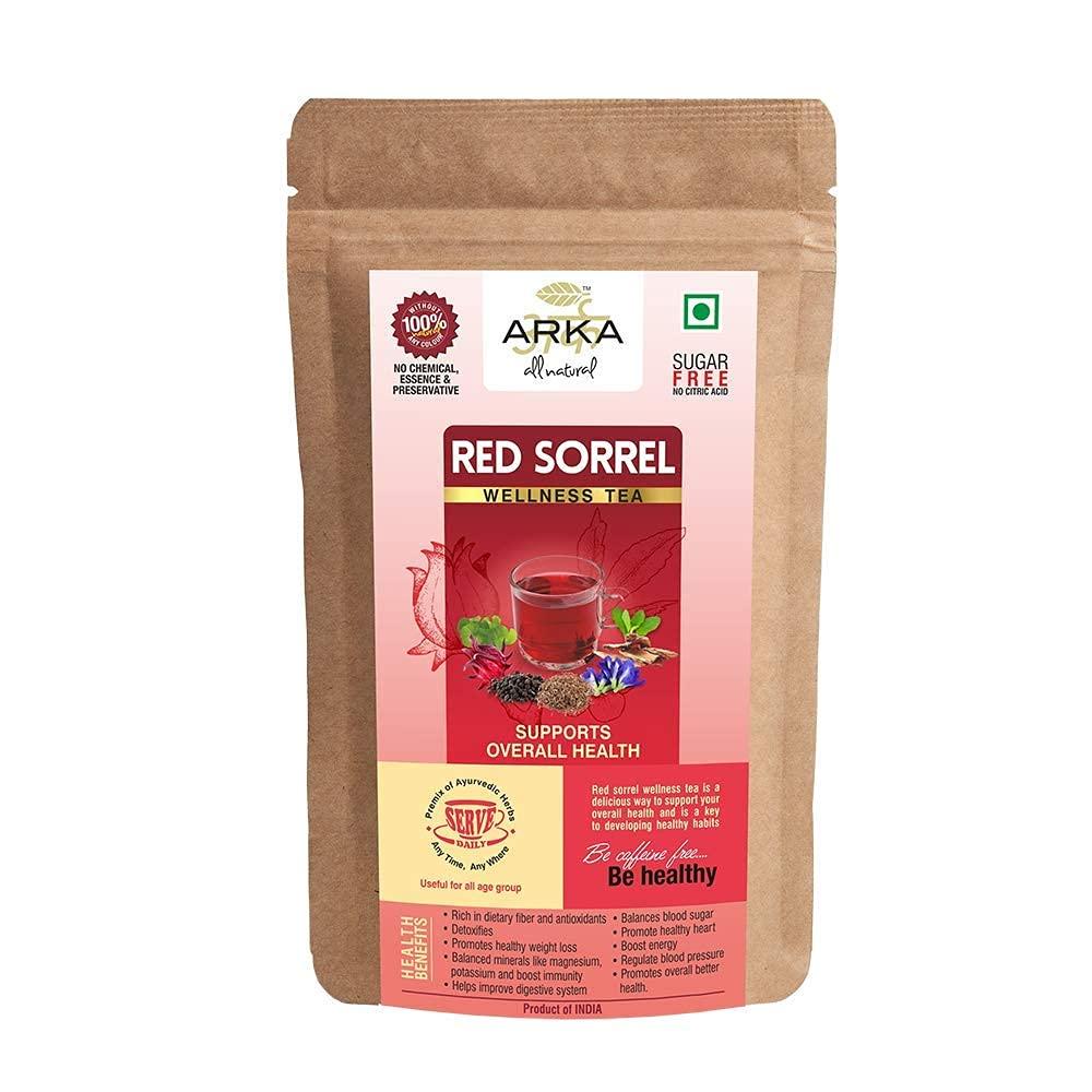 Arka All Natural Arka All Natura Combo Red Sorrel Tea + Natural Kahwa Kokum Ginger Detox Tea (10 Sachets in Box) Detox Herbal Wellness Tea | Sugar & Caffeine Free - 30 Sachets in Each