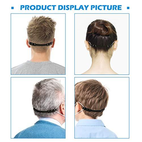 Aquarium Choice Adjustable ear strap saver extenders Ear Strap Extender Holder,Comfortable face Extension Hook Band Clip,Ear Extenders/Ear Strap Savers for avoiding ear paining (50 black ear strap extension saver)