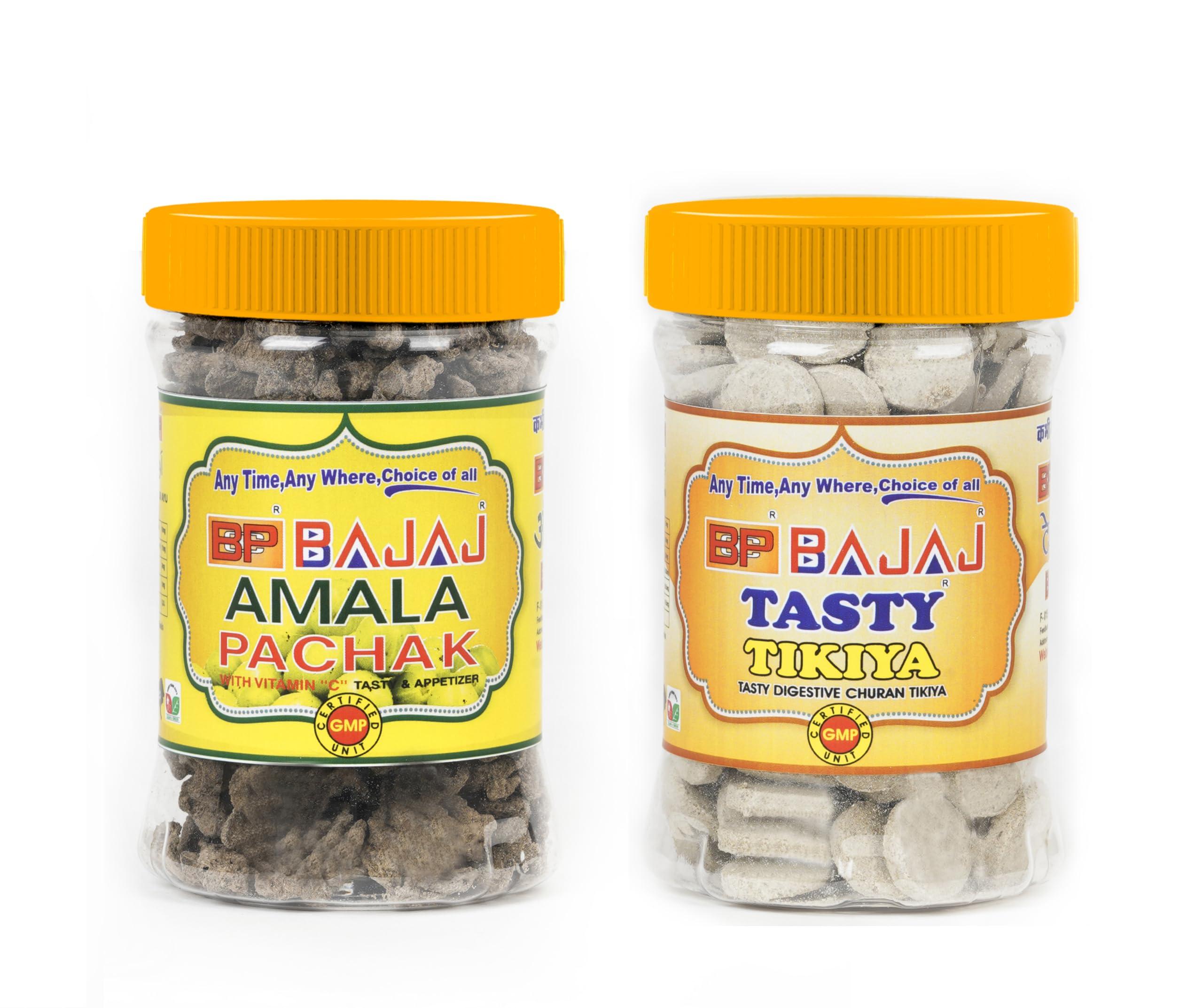 BAJAJMORA Bcp Bajaj Amla Pachak (150g), Tasty Tikiya (200g) | Natural & Digestive | Mukhwas, Mouth Freshner (Pack of 2)