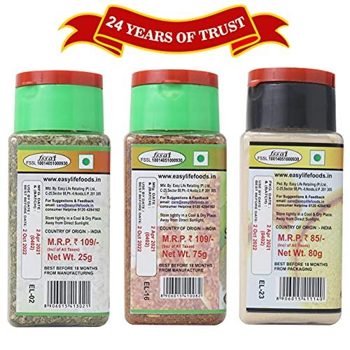 Easy Life Easy Life Pizza Seasoning 25g + Peri Peri Seasoning 75g + Garlic Powder 80g (Combo Pack of 3)