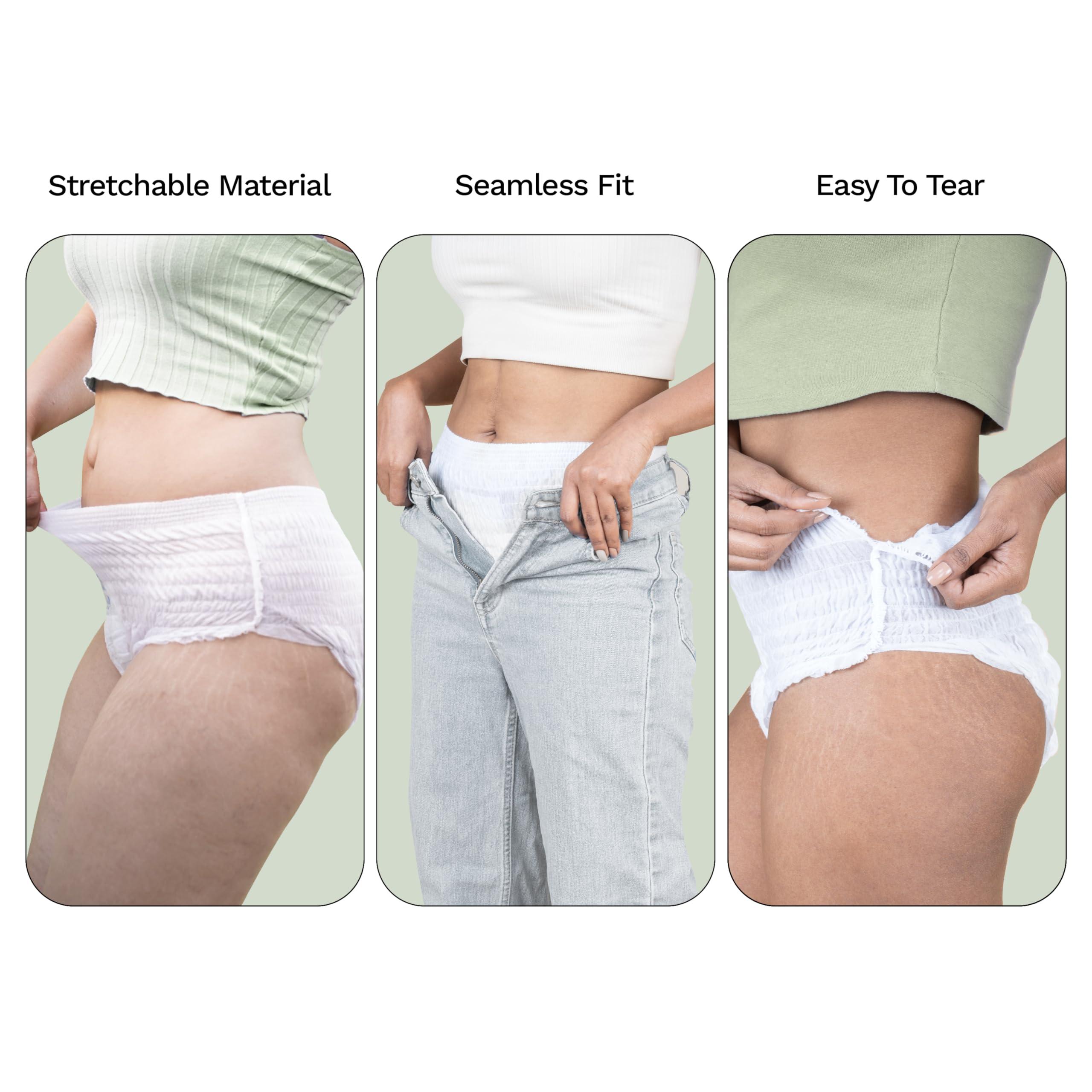PEESAFE Pee Safe Disposable Period Panties for Women Leak Proof | XL-XXL | Pack of 4 | 360 Protection | Overnight Comfort | Rash & Toxin Free | No Leakage | Seamless Fit | Period Panty for Heavy Flow White