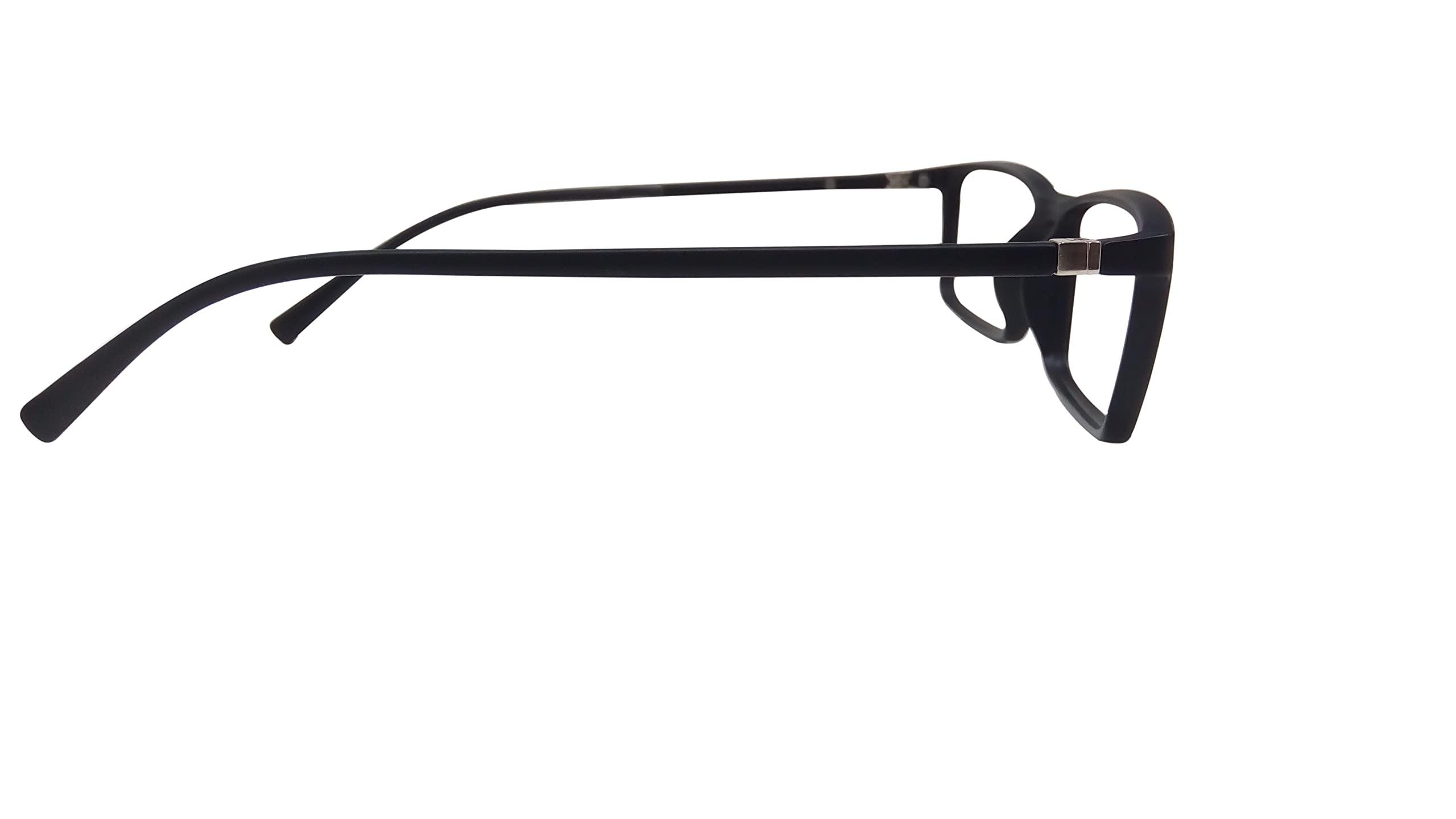 N Specs N Specs anti reflective glasses black mat coloured tr fully light weight ractangle type unisex frame with zero power reflection free computer glasses (Green Anti Reflected Glass)