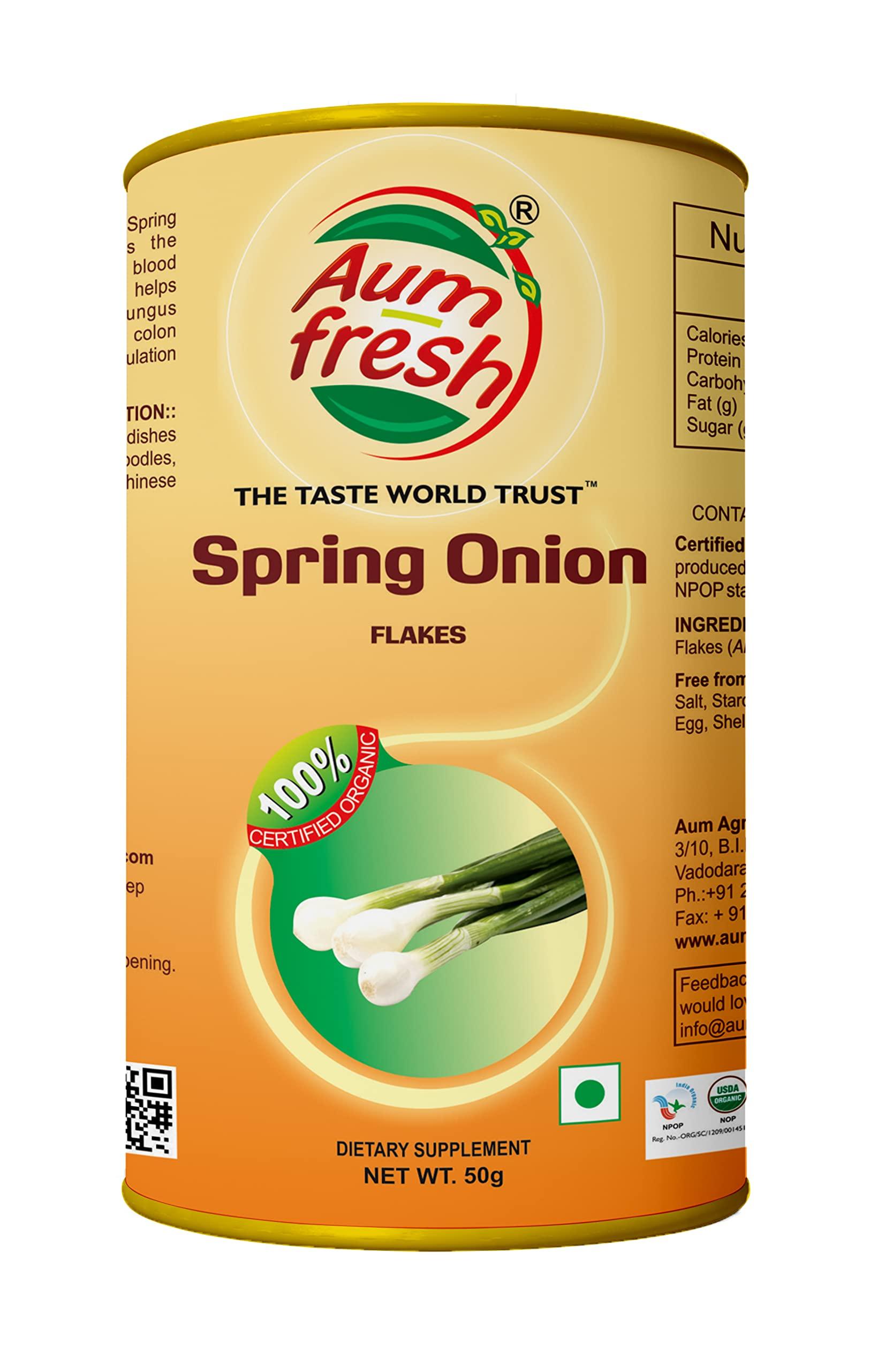 Aum Fresh Aum Fresh Natural Spring Onion Flakes, 50 Gm (Pack of 1)