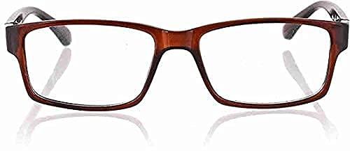 Glasswear Glasswear Reading Glasses For Men 1.00 1.25 1.50 1.75 2.00 2.25 2.50 2.75 3.00 Square Brown Anti Glare Reading Glasses For Men & Women Anti Fog Anti Reflection UV 400 (0.50)