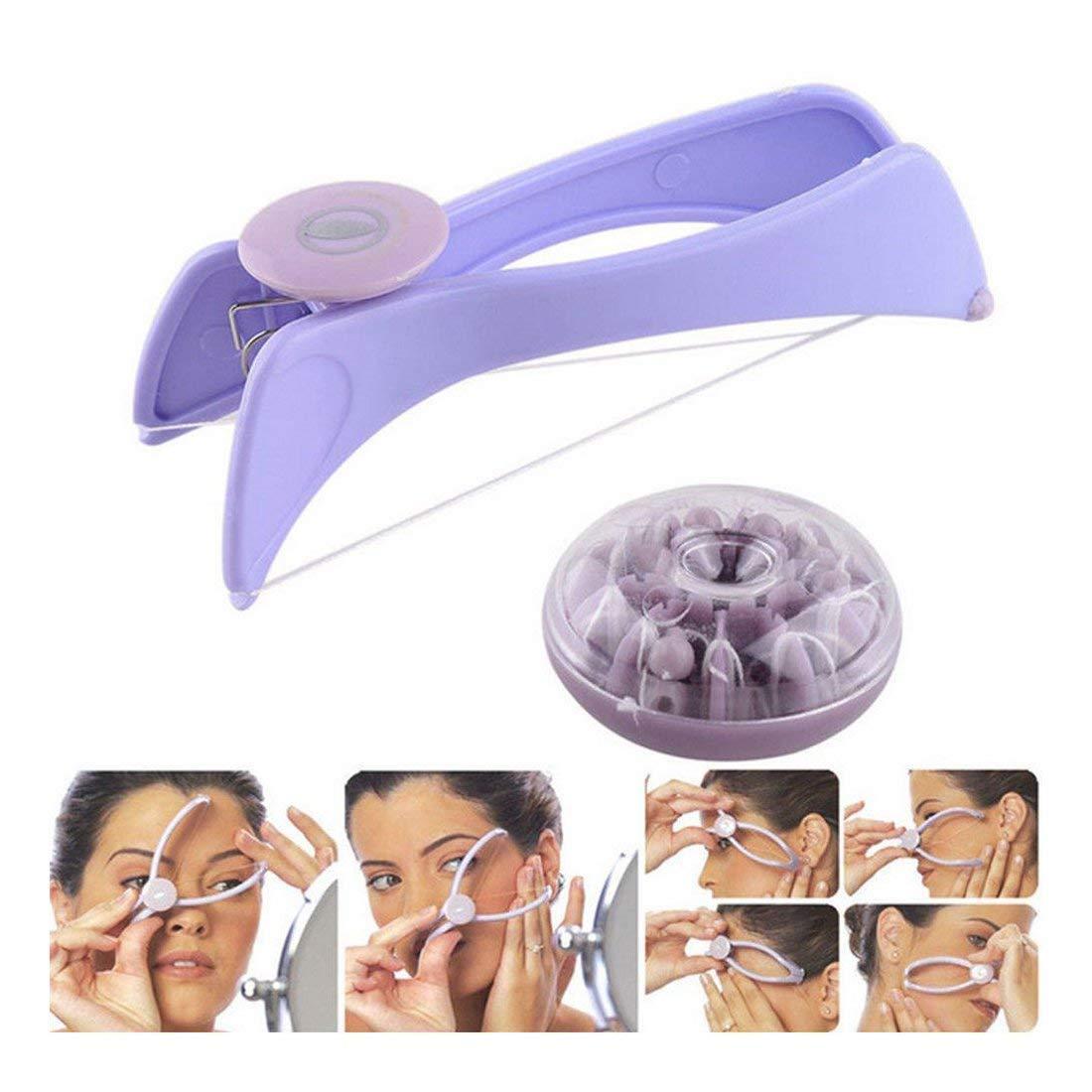 RICCO STRADA PAP ANNOUNCER Eyebrow Face And Body Hair Threading and Removal System Tweezers Kit (Purple Color)
