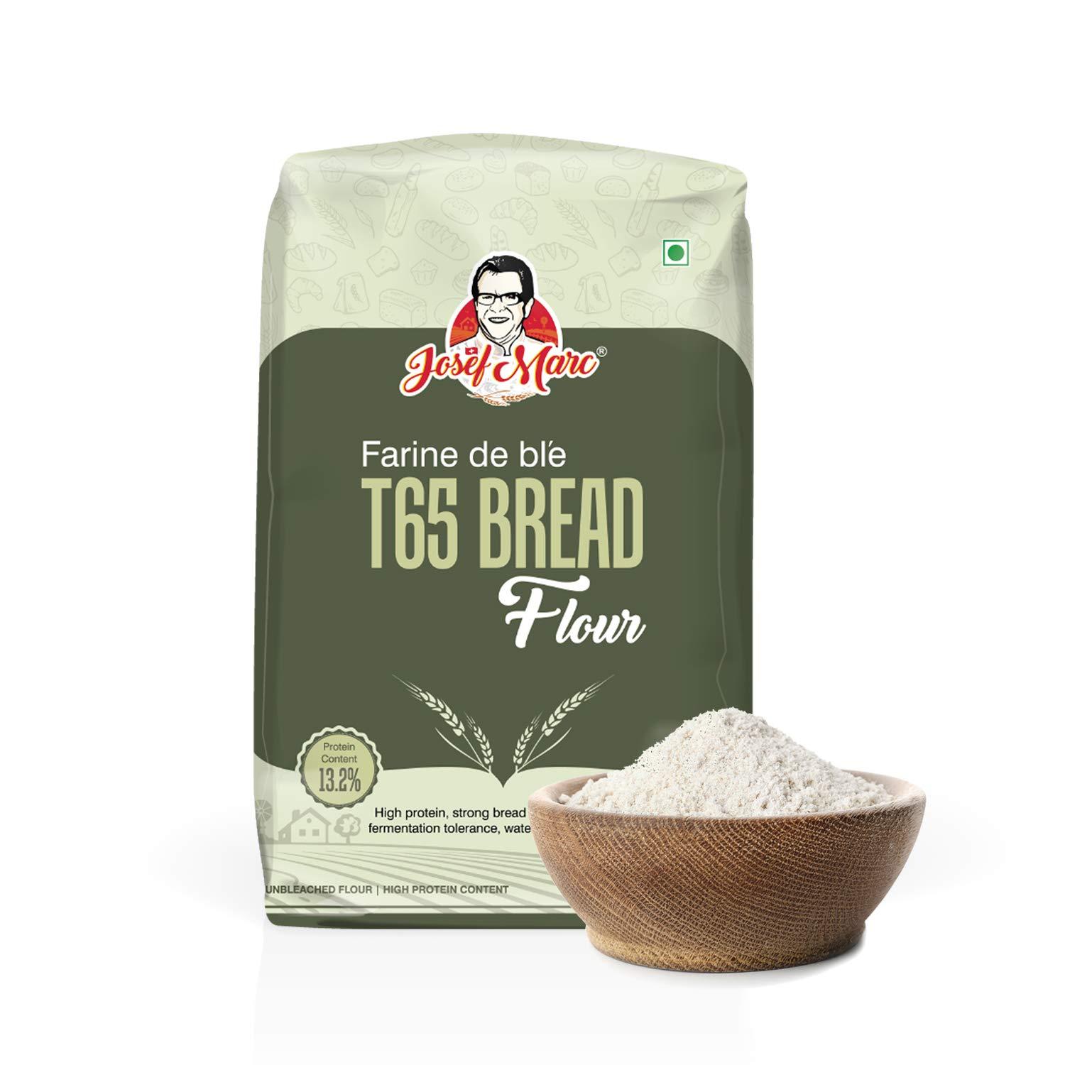 JOSEF MARC JOSEF MARC Farine De Ble T65 Bread Flour, 2 LBS (907g) - Unbleached & High Protein Flour, All Purpose Bread Flour, Strong Bread Flour