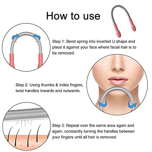 AIMERS Aimers Facial Hair Remover for Women Spring Stick For Women Remove Unwanted Hair on Upper Lip, Chin, Face, or Neck Hair removal Epilator Threading tool 1pc